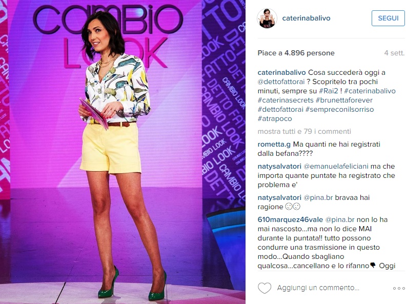 Caterina Balivo: vestitini corti e gambe in vista FOTO