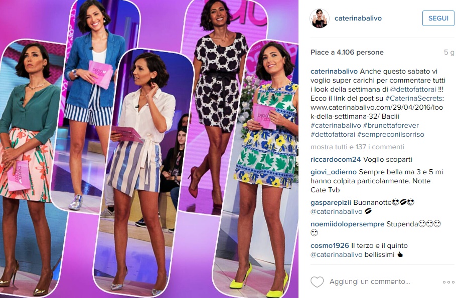 Caterina Balivo: vestitini corti e gambe in vista FOTO