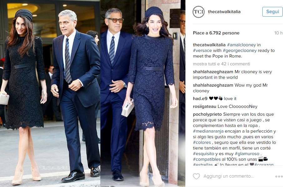 Kate Middleton, Amal Alamuddin le copia l'abito in pizzo FOTO