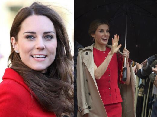 Kate Middleton, Letizia Ortiz: impeccabili in rosso FOTO