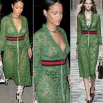 Rihanna, abito trasparente verde firmato Gucci VIDEO FOTO
