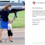 Kate Middleton con George: tubino blu elettrico FOTO