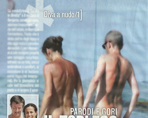 Cristina Parodi senza costume nella spiaggia dei nudisti