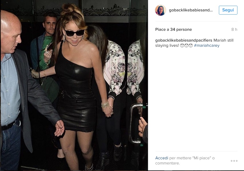 Mariah Carey esplosiva: tubino nero di pelle, tacchi vertiginosi FOTO3