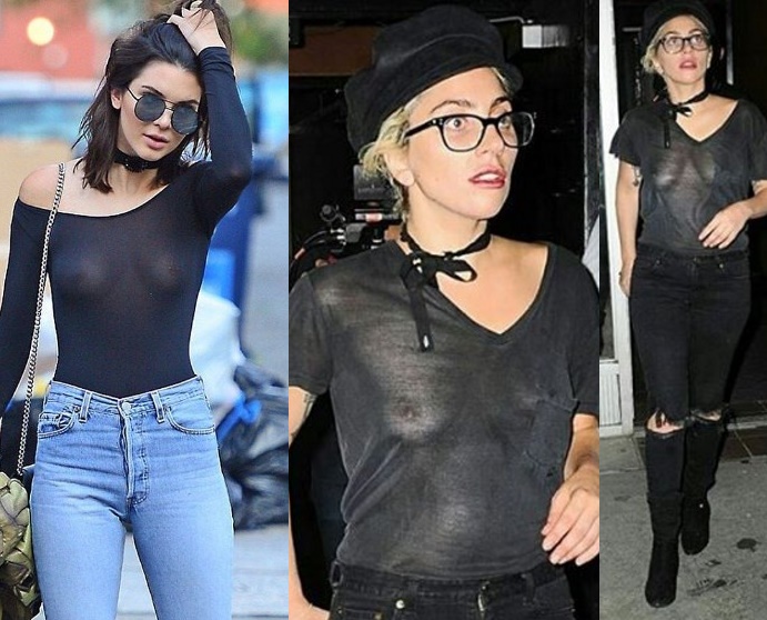 Lady Gaga come Kendall Jenner: top nero trasparente FOTO
