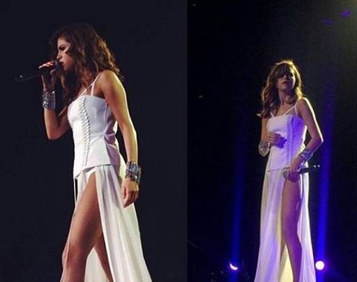 Selena Gomez sensuale: abito bianco e spacco vertiginoso FOTO