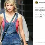 Taylor Swift casual: minigonna jeans e gambe in vista FOTO