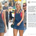 Taylor Swift casual: minigonna jeans e gambe in vista FOTO