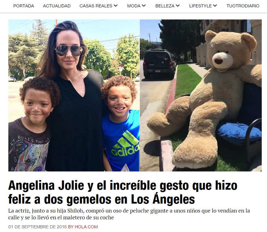 Angelina Jolie: ecco cosa ha fatto per 2 bambini! VIDEO