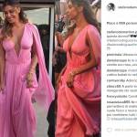Belen Rodriguez, abito rosa firmato Alberta Ferretti a Venezia