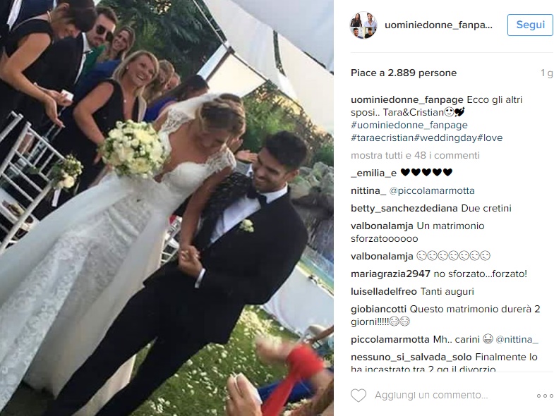 Cristian e Tara matrimonio: ecco il vestito da sposa FOTO