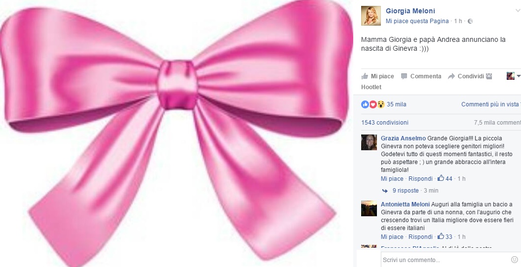 Giorgia Meloni "ha partorito in Svizzera": lei risponde così