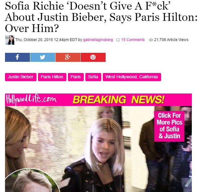 Justin Bieber, Paris Hilton difende Sofia Richie! E Selena…