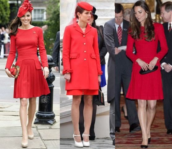 Charlotte Casiraghi, Kate Middleton impeccabili in rosso FOTO