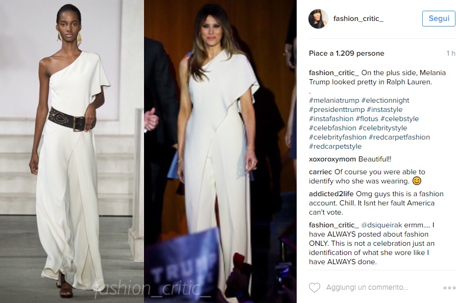 Melania Trump, abito bianco per la vittoria di Donald FOTO