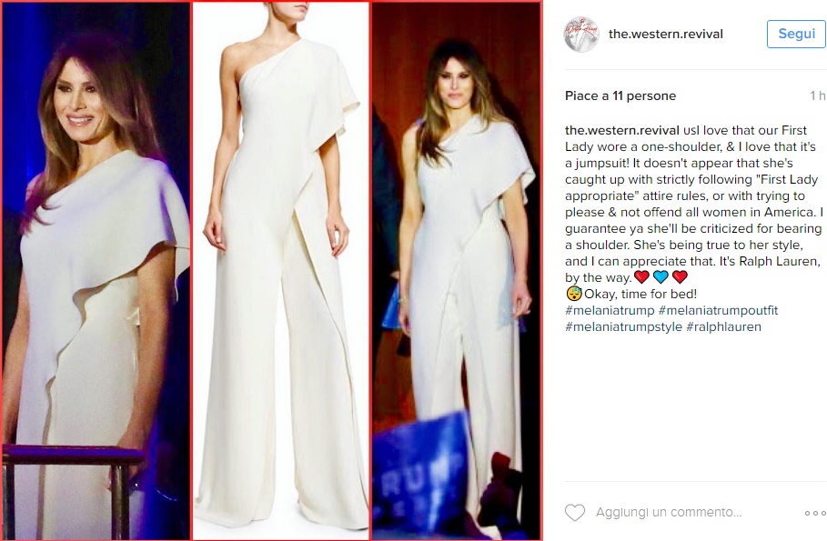 Melania Trump, abito bianco per la vittoria di Donald FOTO