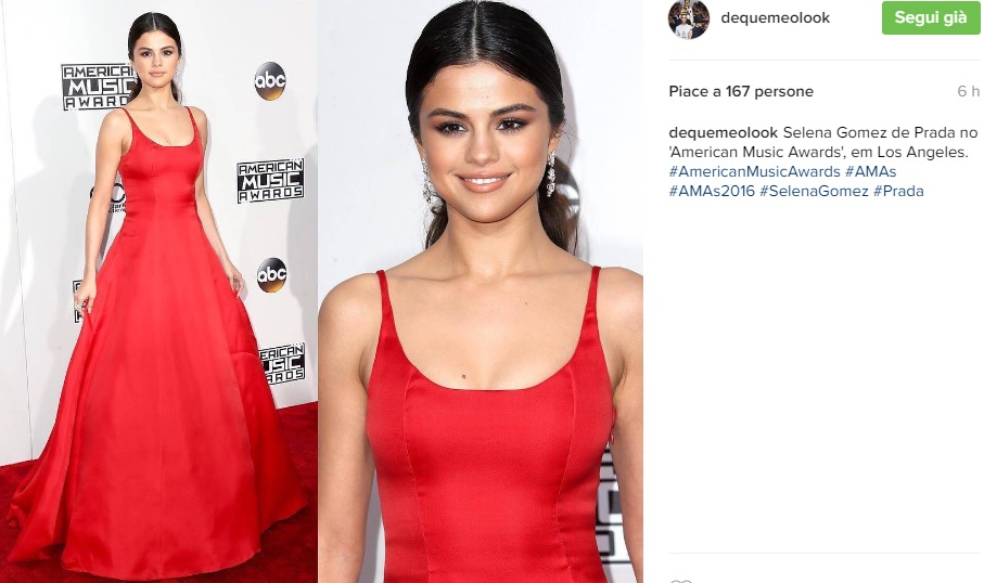 Selena Gomez agli American Music Award 2016: abito rosso FOTO