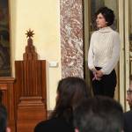 Agnese Renzi, maglione bianco e pantaloni neri a Palazzo Chigi