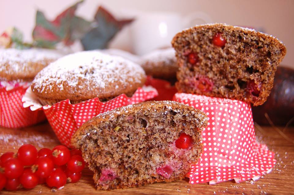 Muffins con Farina di Riso e Ribes Rosso