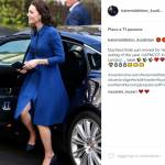 Kate Middleton osa: cappottino blu e spacco FOTO