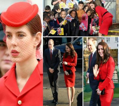Charlotte Casiraghi, Kate Middleton: tailleur rossi a confronto FOTO