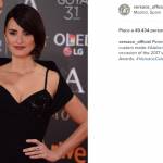 Penelope Cruz total black: abito Versace ai Goya Awards FOTO