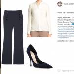 Letizia Ortiz semplice e chic: pantalone a palazzo e camicia FOTO