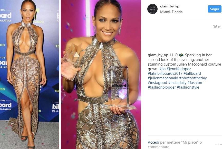 Jennifer Lopez incanta ai Latin Billboard: look estremi FOTO