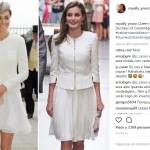 Letizia Ortiz e Kate Middleton in bianco: look a confronto FOTO