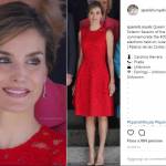 Letizia Ortiz incanta: abito rosso firmato Carolina Herrera