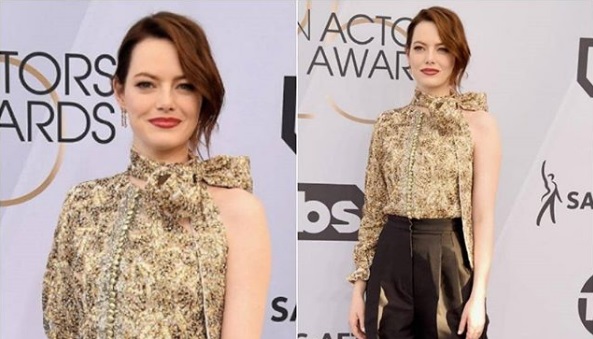 Emma Stone ai SAG Awards ha infranto le regole del red carpet