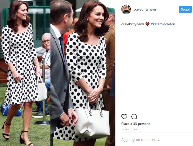 Kate Middleton: con l'abito a pois sfida la regina FOTO