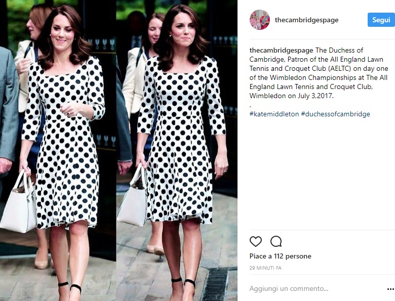 Kate Middleton: con l'abito a pois sfida la regina FOTO