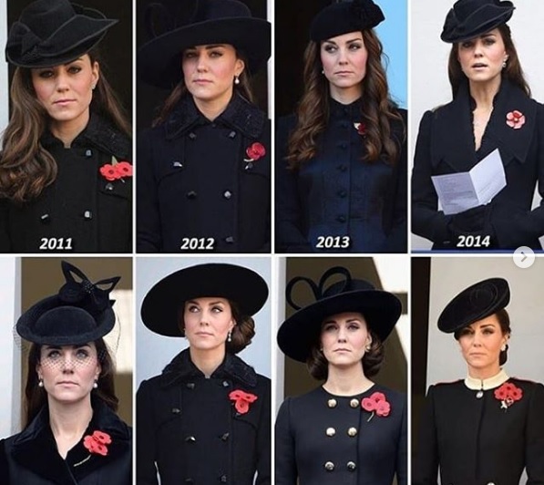 Guarda tutti i look di Kate Middleton al Remembrance Day dal 2011 a oggi