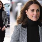 Quanto è chic Kate Middleton in total black e giacca grigia