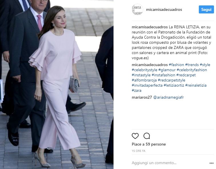 Letizia Ortiz, total look Zara per la regina di Spagna FOTO