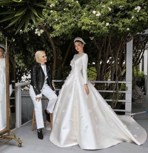 Miranda Kerr, abito da sposa Dior per le nozze con Evan Spiegel