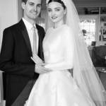 Miranda Kerr, abito da sposa Dior per le nozze con Evan Spiegel