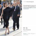 Angelina Jolie regina di semplicità, abito monospalla a Toronto