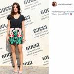 Charlotte Casiraghi, minigonna floreale alla sfilata Gucci
