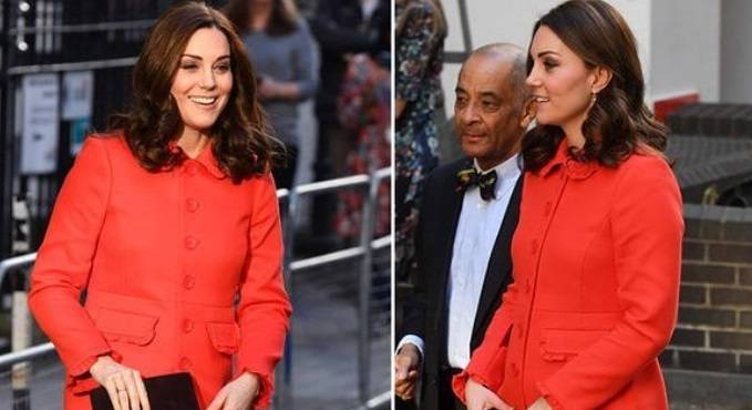 Kate Middleton lady in rosso: cappottino bon ton e tacchi FOTO