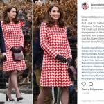 Kate Middleton, cappotto rosso pied de poule e borsa Chanel FOTO