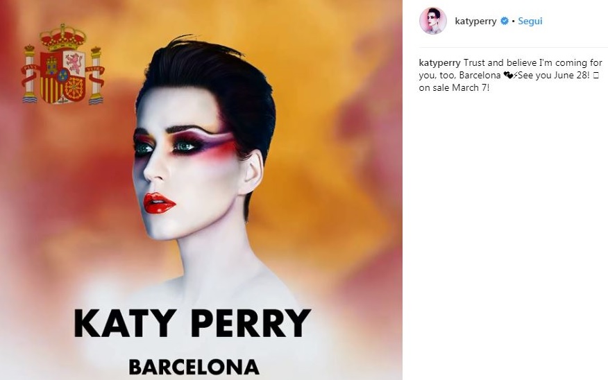 Katy Perry attaccata dagli indipendentisti catalani: ecco perché
