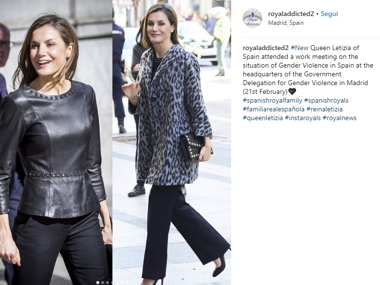 Letizia Ortiz look: maglia in pelle borchiata per la regina 1