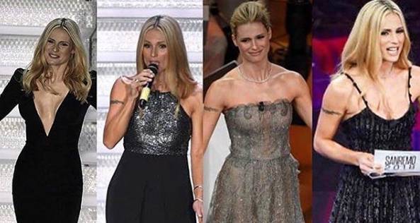 Michelle Hunziker ha scelto l'eleganza firmata Armani per la prima serata del Festival di Sanremo: le FOTO di tutti i look e degli abiti