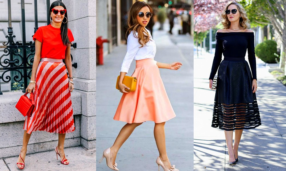 10 midi skirt che indosseremo in primavera estate 2018! FOTO