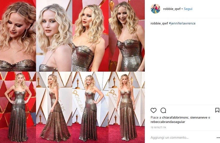 Jennifer Lawrence sensuale in abito satin Dior FOTO