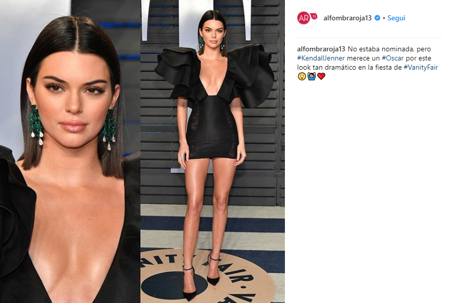 Oscar 218, Kendall Jenner in Redemption al party Vanity Fair