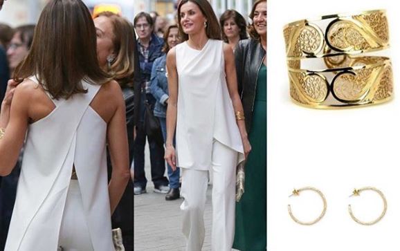 Letizia Ortiz look: total white per la regina di Spagna