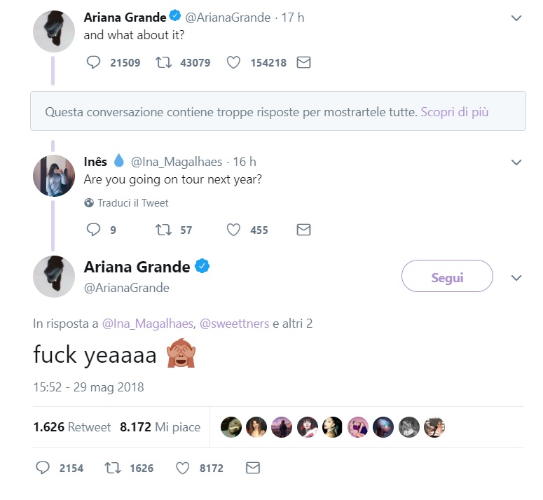 Ariana Grande: nuovo tour nel 2019! C'è la conferma